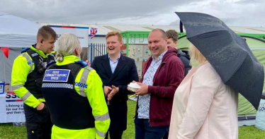 Luke with Police Community Support Officers